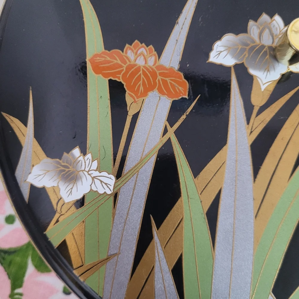 Vintage Otagiri Lacquer Box Lidded Floral Divided Insert Japan - Picture 3 of 14